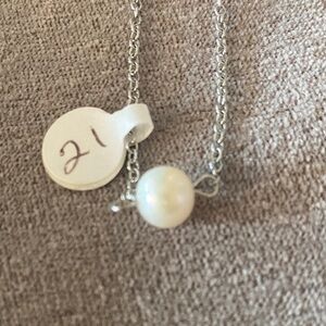 Elegant Sterling Silver Faux Pearl Necklace